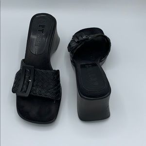 Black Wedge Sandal